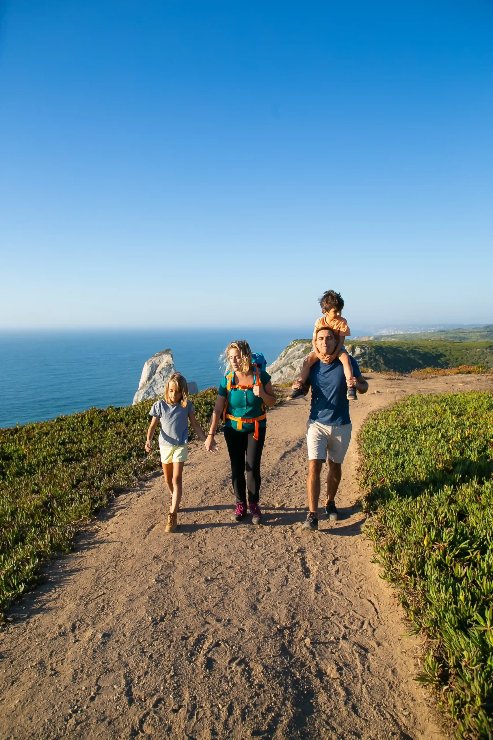 Family enjoying an Indian Ocean lagoon
