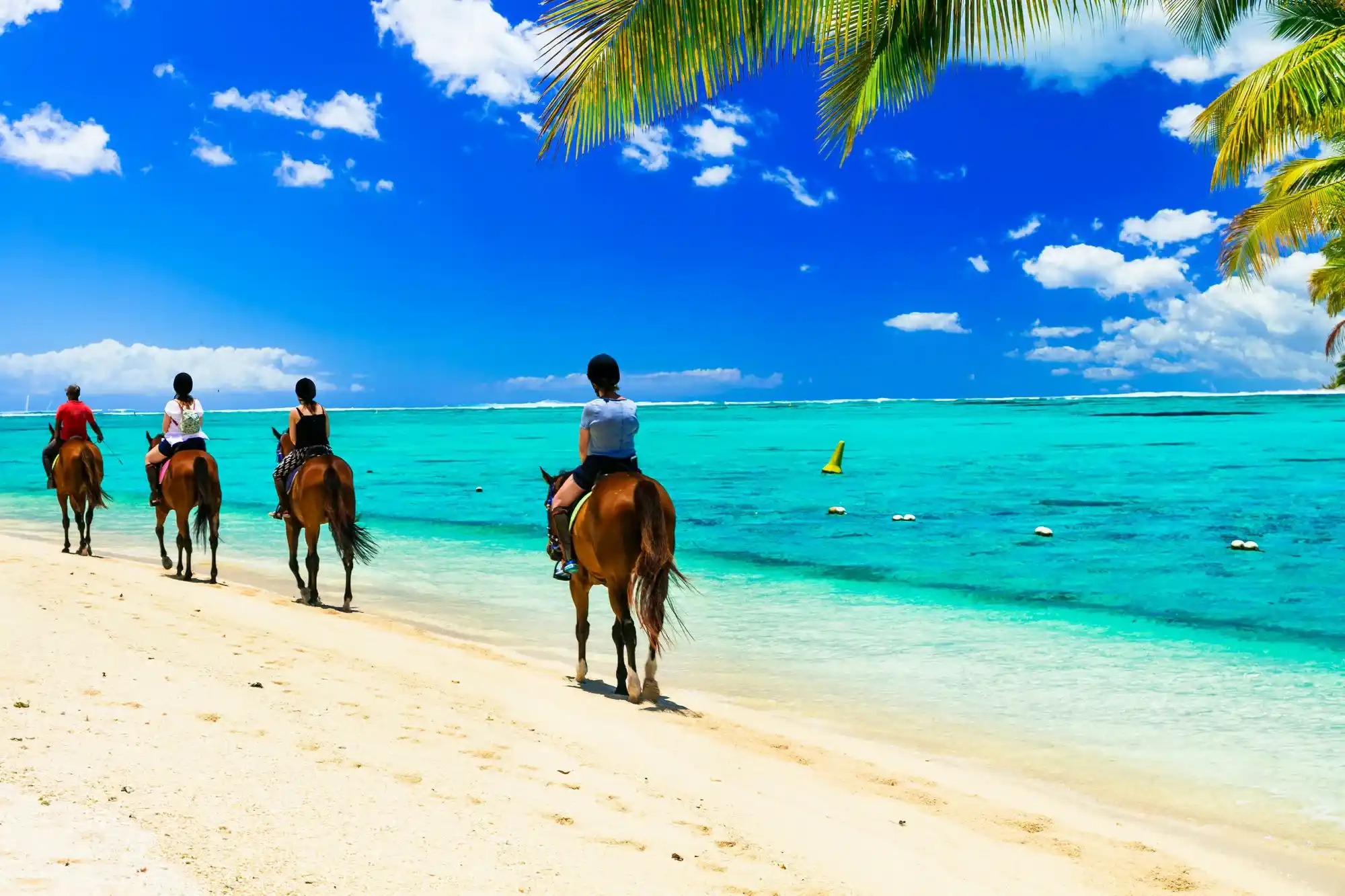 Horse riding on the beach in Mauritius