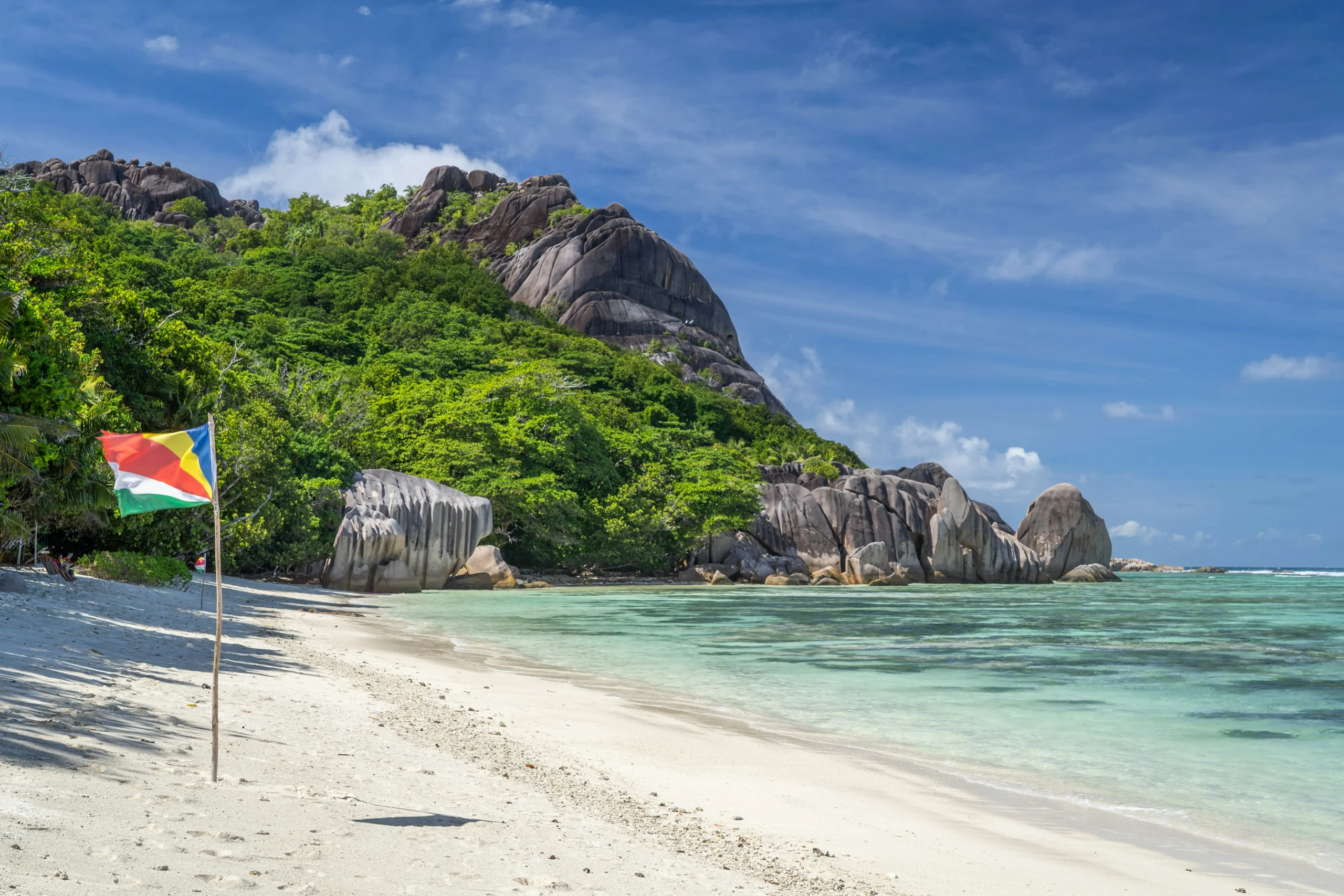 Iconic granite beach at La Digue, Seychelles